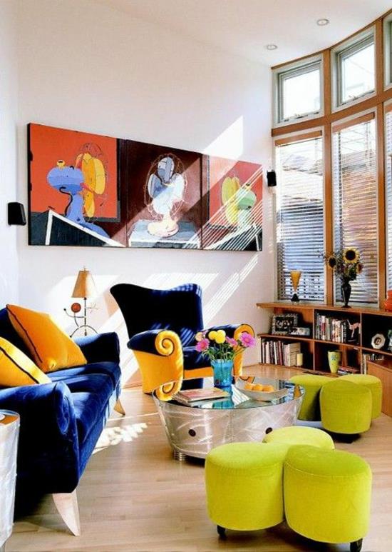 moderni olohuone suunnittelu värisuunnittelu suunnittelija huonekalut taideteokset seinäkoriste
