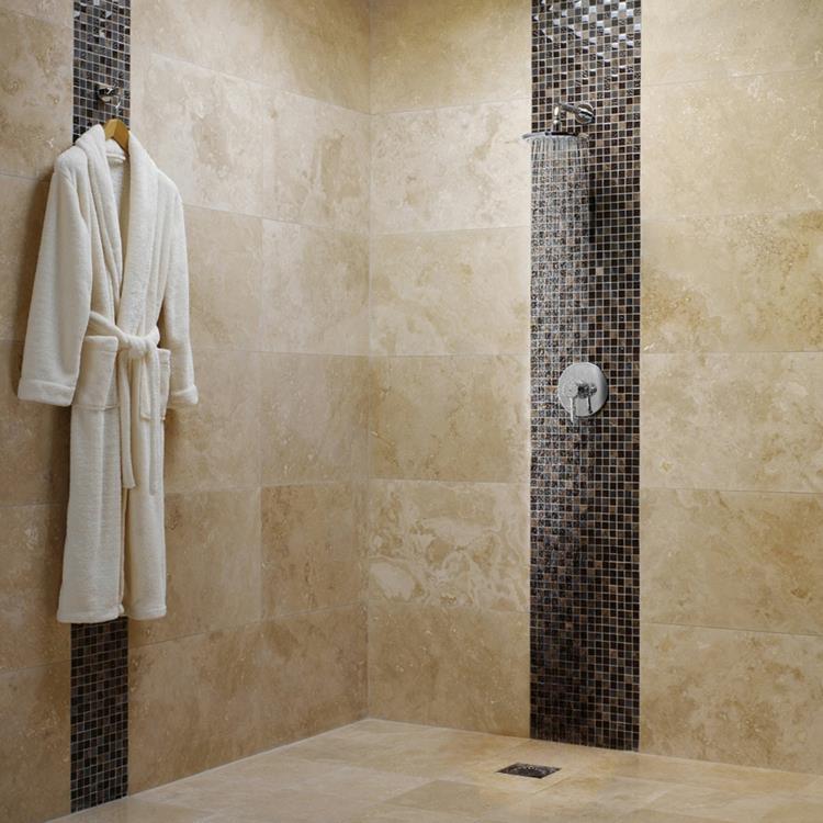 moderni kylpyhuone kalusteet suihku kylpyhuone laatat travertiini laatat