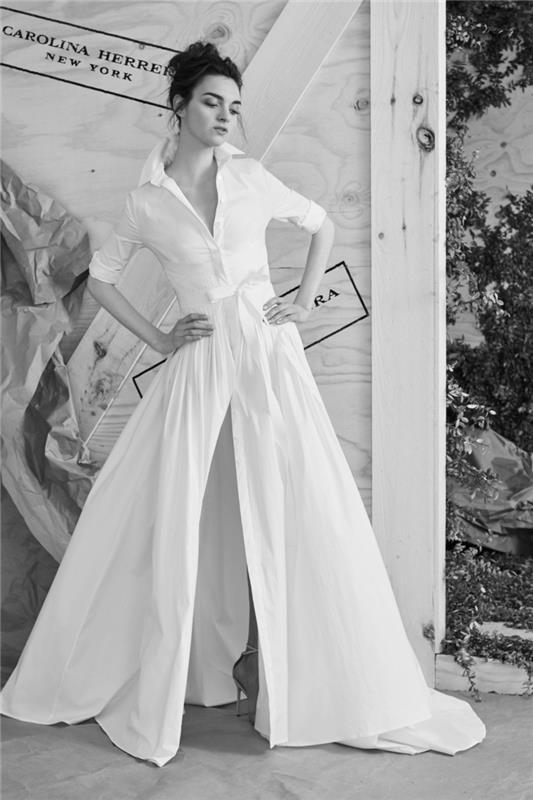 modernit hääpuvut Carolina Herrera morsiamen mofe paita mekko pitkä