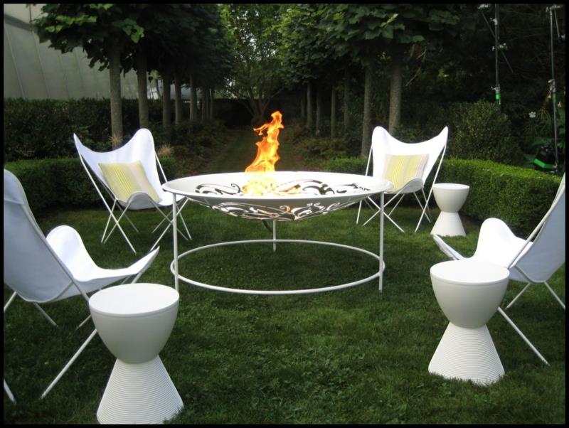 moderni palo kuoppa puutarha suunnittelu ideoita palo kulho valkoinen