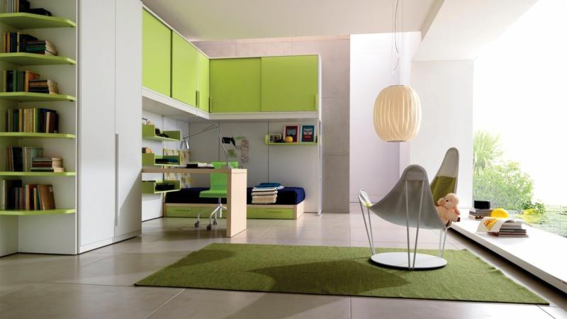 modernit nuoriso -huoneideat nuorten huonekalut vihreä