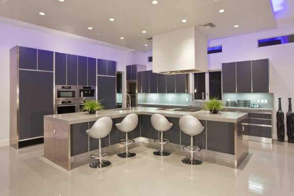 moderni LED -valaistus keittiöidea design sisustuskalusteet