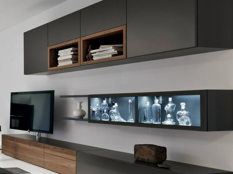 modernit seinäjärjestelmäideat hyllyt ja kaapit käytännölliset TV -seinät