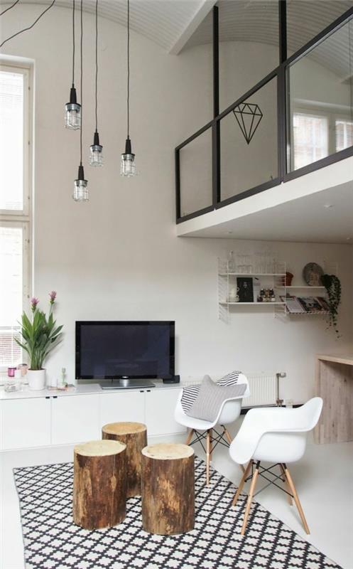 modernit lamput suunnittelee puusta olohuoneen sohvapöydän
