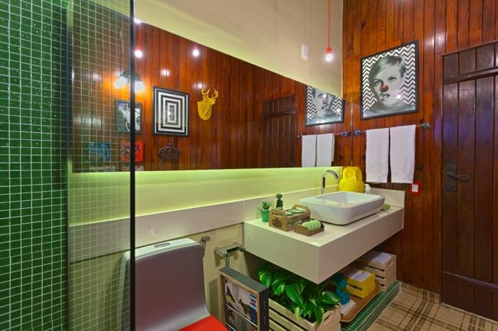 moderni arkkitehtuuri kestävyys puuseinäpaneelit kylpyhuone pop art seinäkoriste