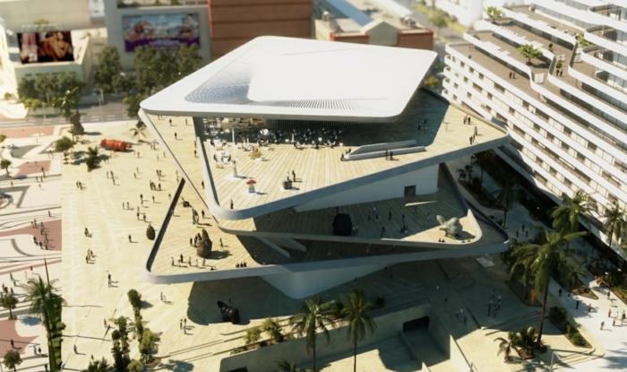 moderni arkkitehtuuri tulevaisuuden näkymät tulevaisuuden kattolevyjen terassien museo