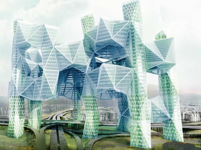 moderni arkkitehtuuri tulevaisuuden näkymät tulevaisuuden pilvenpiirtäjän museo