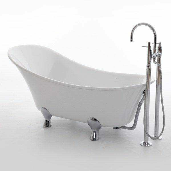 moderni kylpyamme, vapaasti seisova, selkeät linjat, yksinkertainen muotoilu