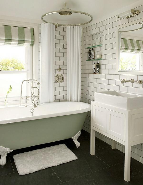 modernit kylpyhuoneideat vapaasti seisova kylpyamme pastellivärit
