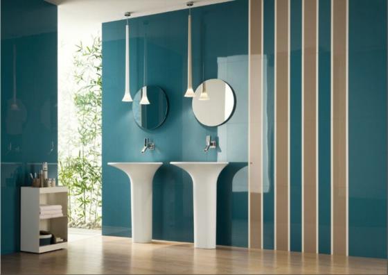 moderni kylpyhuoneen seinän väri elävä ideoita raita kuvio