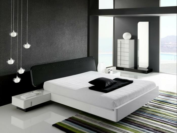 moderni lattia valkoinen lattia raidallinen matto makuuhuone