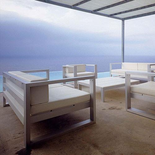moderni kattoterassi design lounge valkoinen hiekka -allas