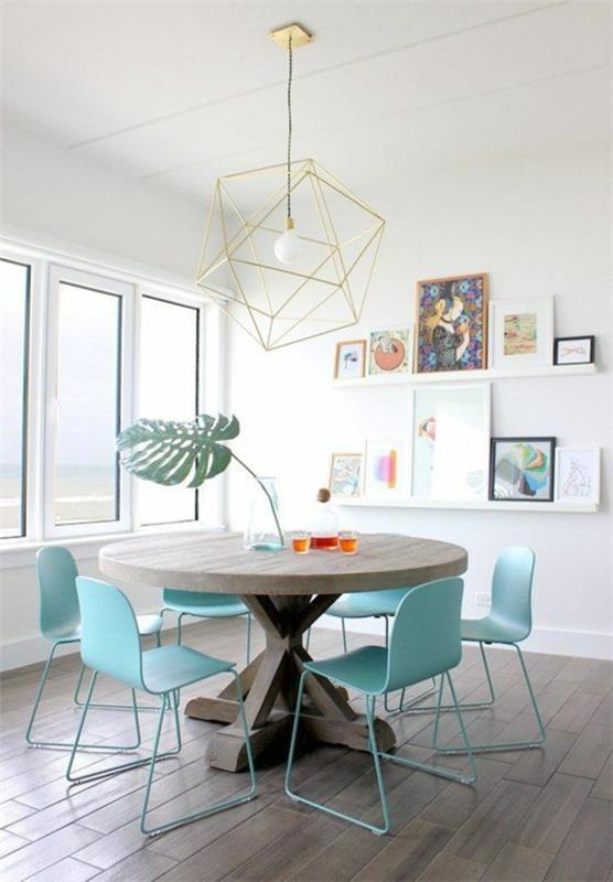 modernit tuolit ruokapöydät keittiö ruokasali turkoosi värit