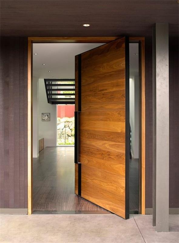 moderni julkisivusuunnittelu upea puinen ovi