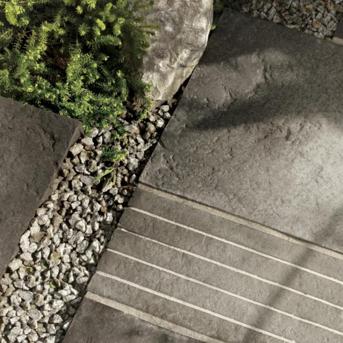 Puutarhasuunnittelu kivipuutarhasuunnittelulla Etupuutarhasuunnittelu kivillä moderni