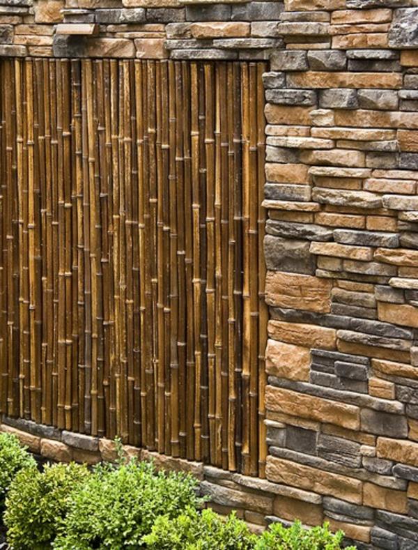 moderni puutarha aidat suunnittelu koristekivet bambu