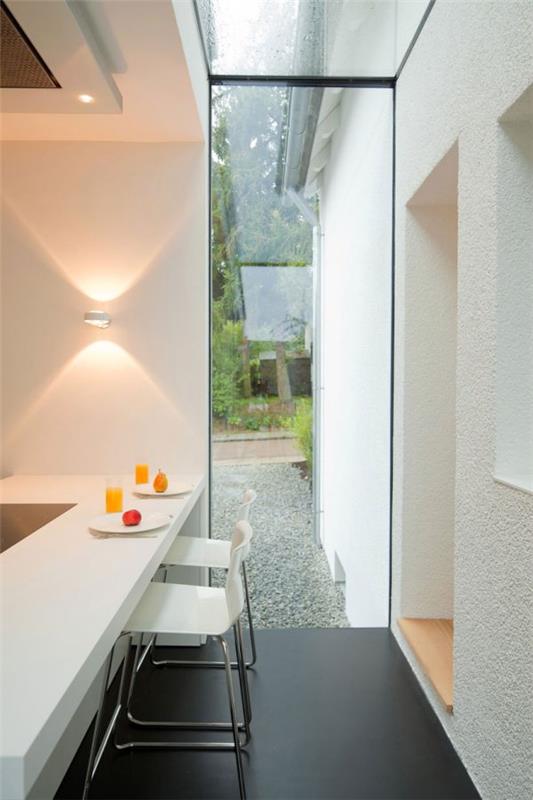 moderni talo laajennus ruokasali keittiöalue ylellinen yksinkertainen