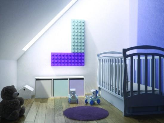 moderni jäähdytin lastenhuone lego violetti