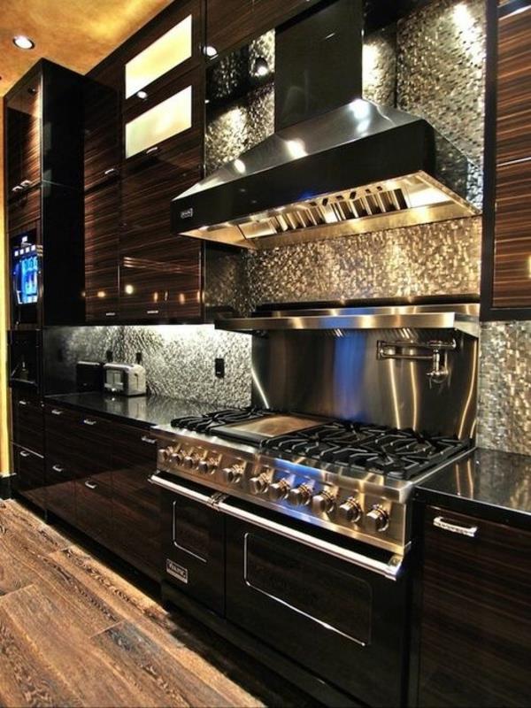 modernit keittiösuunnitteluideat tumma väri design keittiön takaseinä