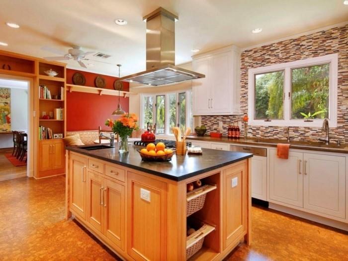 modernit keittiöt raikas keittiösuunnittelu lämpimillä väreillä
