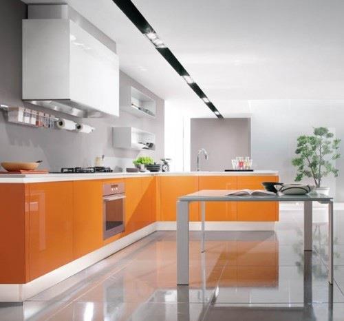 nykyiset keittiömallit kiiltävä pinta oranssi valkoinen