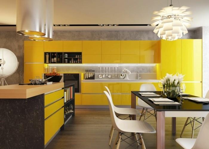 modernit keittiöt kirkkaat värit löytävät paikkansa keittiössä