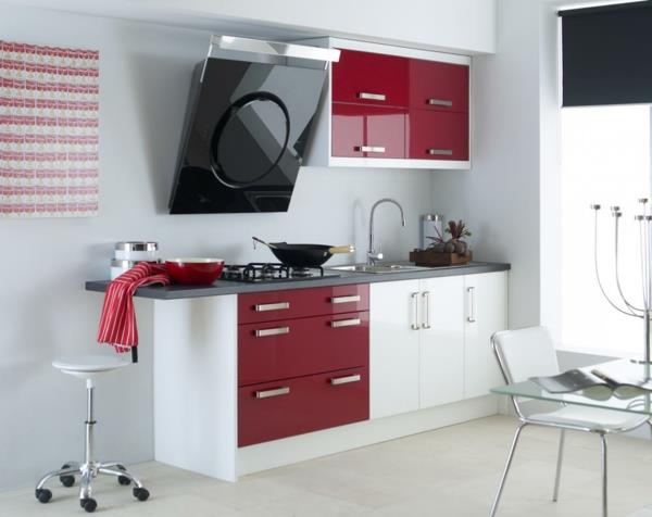 modernit keittiöt punainen valkoinen yhdistää pienen keittiön