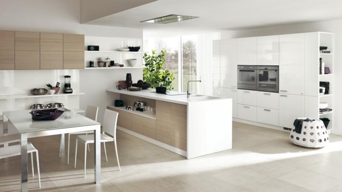 modernit keittiöt valkoinen keittiö, jossa on avoin suunnitelma