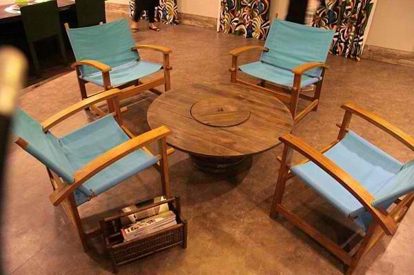 modernit huonekalut terassillesi maalaismainen puinen pyöreä sivupöytä