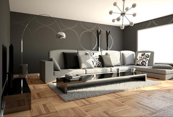 moderni minimalistinen olohuoneen suunnitteluideat värit lattia