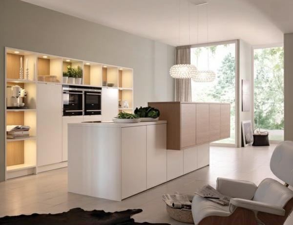 modulaariset keittiösuunnitteluideat keittiön valkoiset riippuvalaisimet