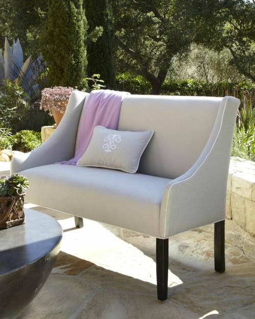 Moderni viileä puutarhakalusteiden design -sohvan selkänoja violetti huopa