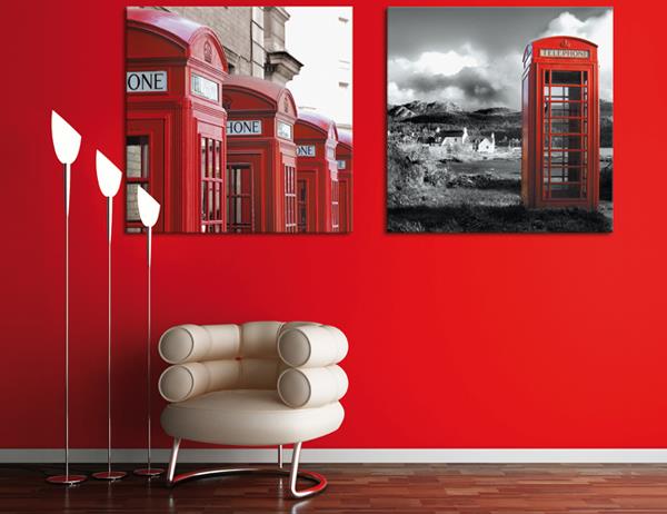 moderni punainen sisustus nojatuoli seinään kuvat lontoo