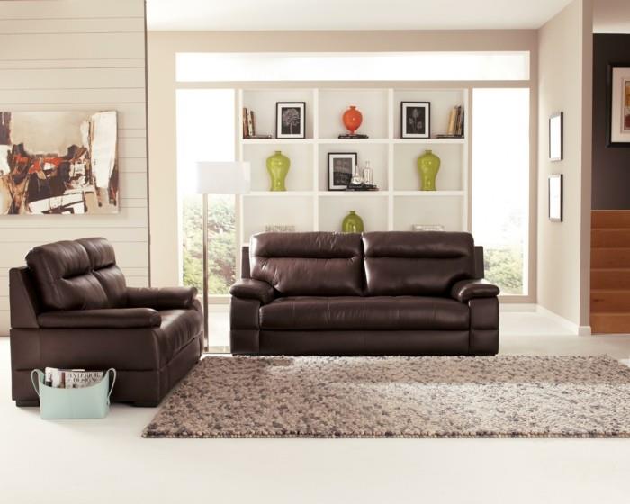 modernit sohvat ruskea nahkainen sohva matto valkoinen lattia