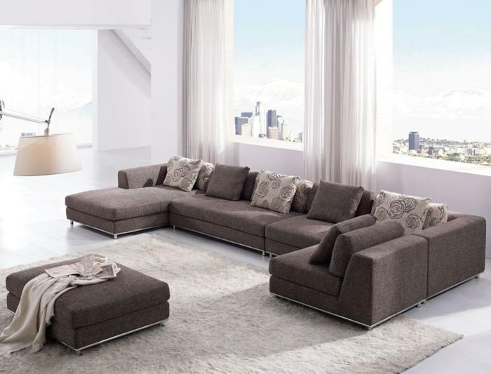 modernit sohvat harmaa kangas olohuone ideoita matto kerma