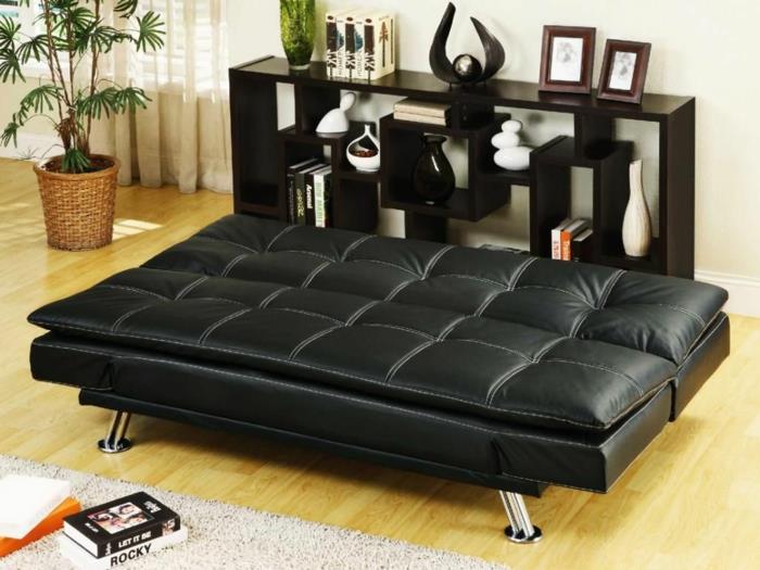 modernit sohvat musta futon -sohva nahka olohuoneen kalustus