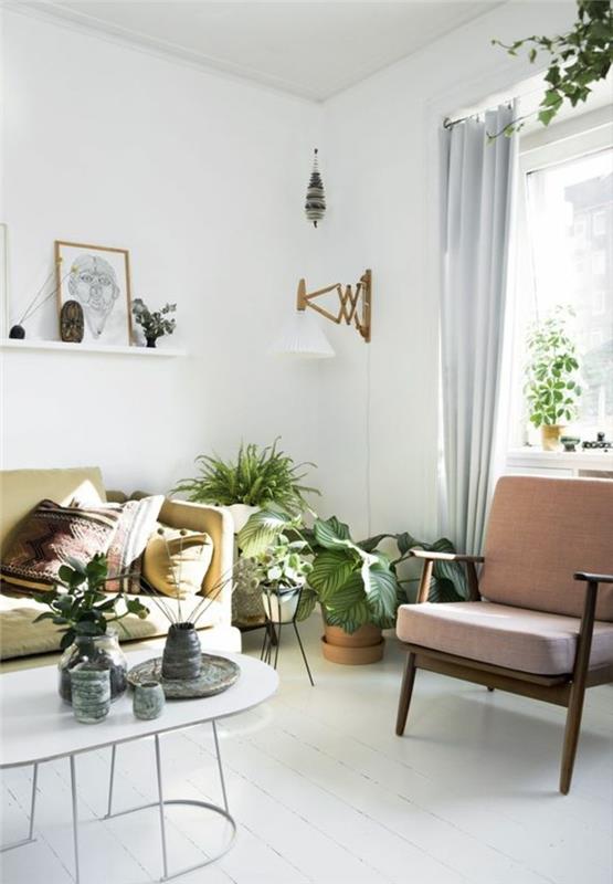modernit sohvat olohuoneen sisustusideoita kasvit sisustusideoita