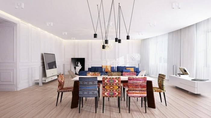 modernit tuolit ruokasali suunnittelija tuolit värillinen muotoilu eklektinen sisustus