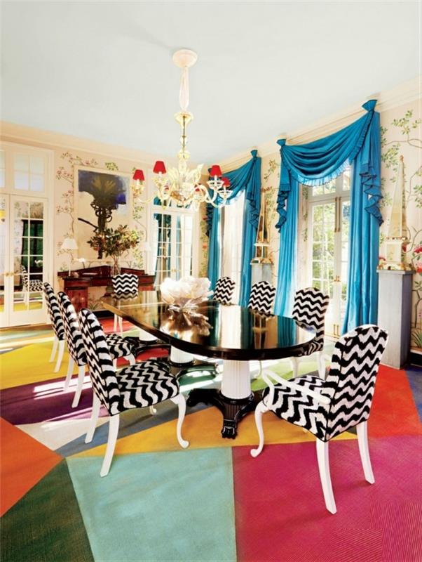 modernit tuolit ruokasali suunnittelija tuolit siksak kuvio värillinen matto