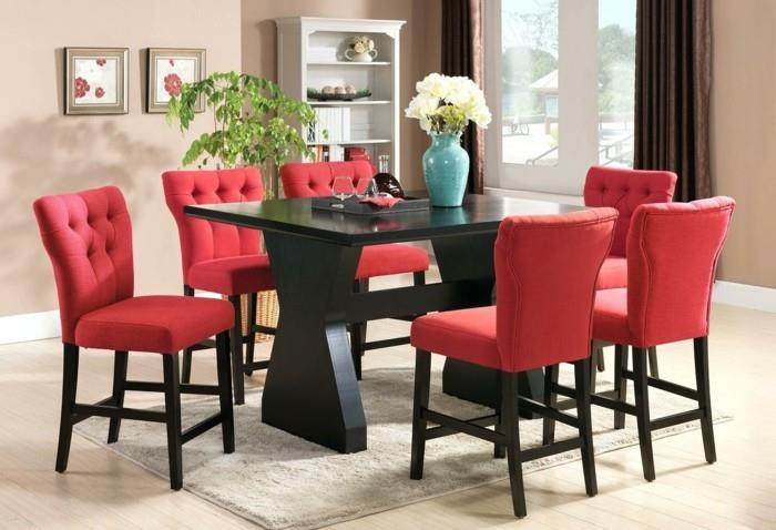 modernit tuolit ruokasali verhoillut punaiset tuolit