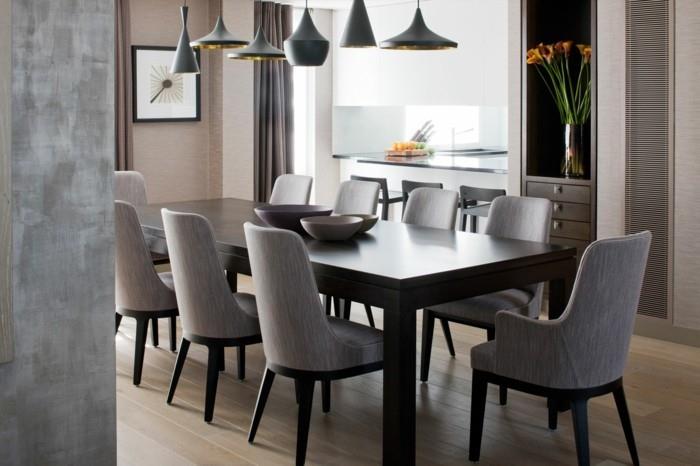 modernit tuolit ruokailuhuone harmaat ruokapöydät tuolit tyylikäs tummanruskea ruokapöytä