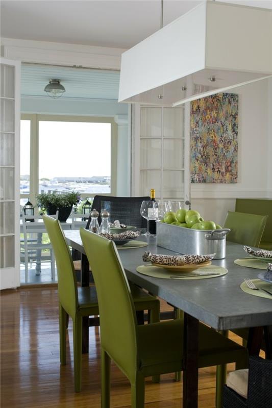 modernit tuolit ruokasali vihreä tuore lisä ruokapöytään