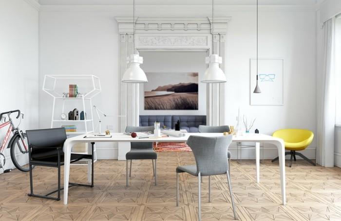 modernit tuolit ruokasali skandinaavinen muotoilu kaunis lattia