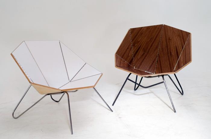 modernit tuolit loistava origamimainen muotoilu