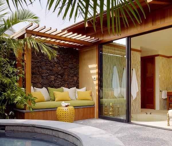 moderni terassi suunnittelu puutarha ulkolounge huonekalut puukatto