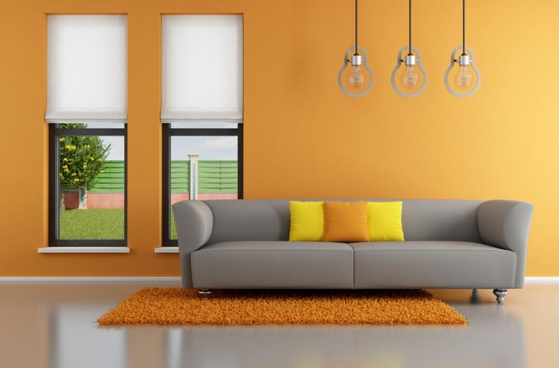 modernit seinän värit oranssi lämpimät seinävärit