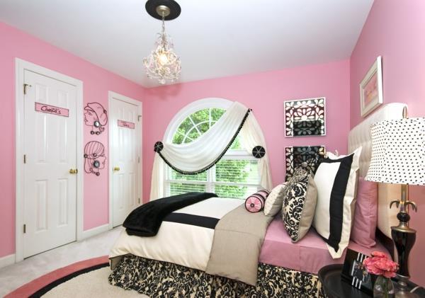 moderni seinäväri pastelli vaaleanpunainen makuuhuone