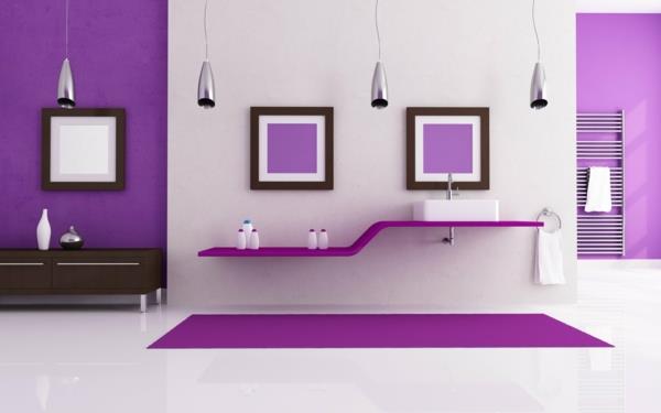 uudet seinän värit violetti kylpyhuone