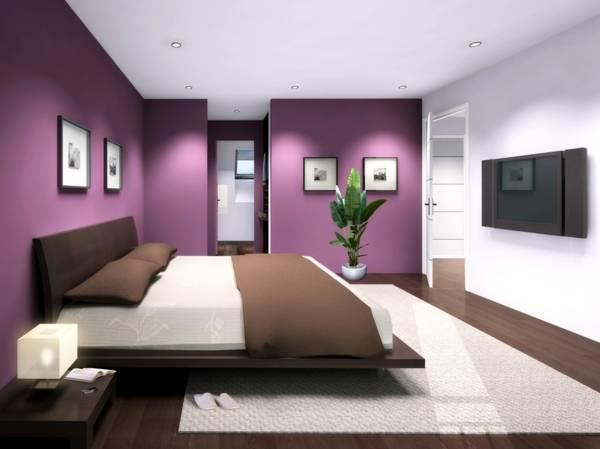 uudet seinän värit violetti makuuhuone