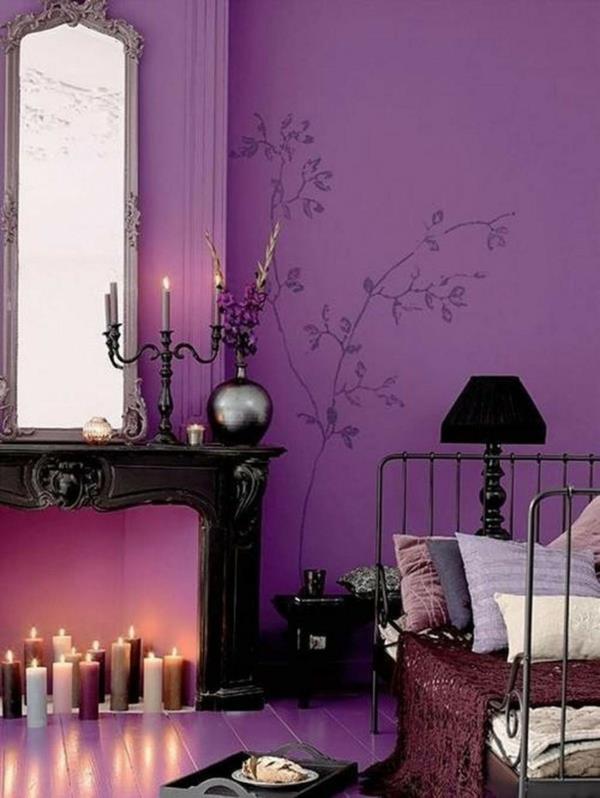modernit seinän värit violetti seinä tarra romanttinen